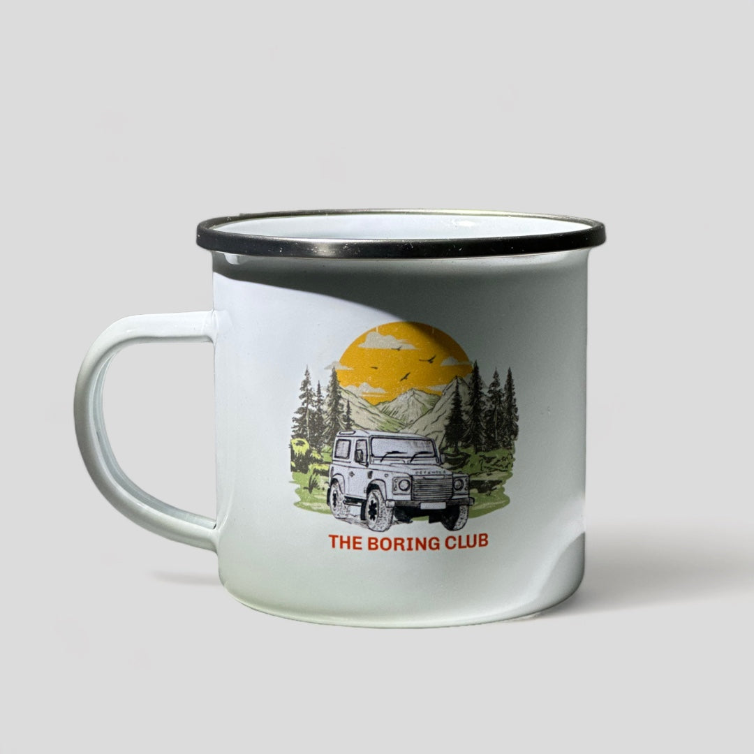 Explore The Boring Adventures Enamel Mug